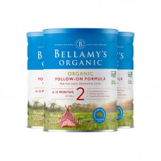 【新西兰直邮包邮】Bellamy's 贝拉米 有机奶粉2段 900克x3罐/箱（6-12个月）【收件人身份证必须上传】 【新疆、西藏、内蒙古、青海、宁夏、海南、甘肃，需加收运费】